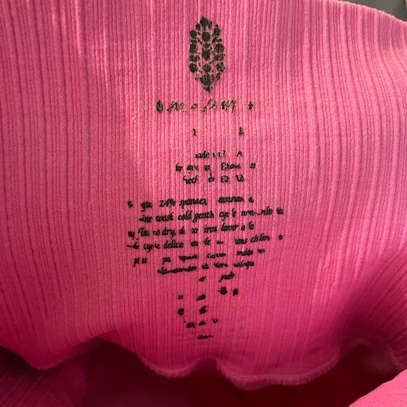 Women's Small Free People Movement Pink Ribbed Ruched Active Leggingsoo - Picture 5 of 5